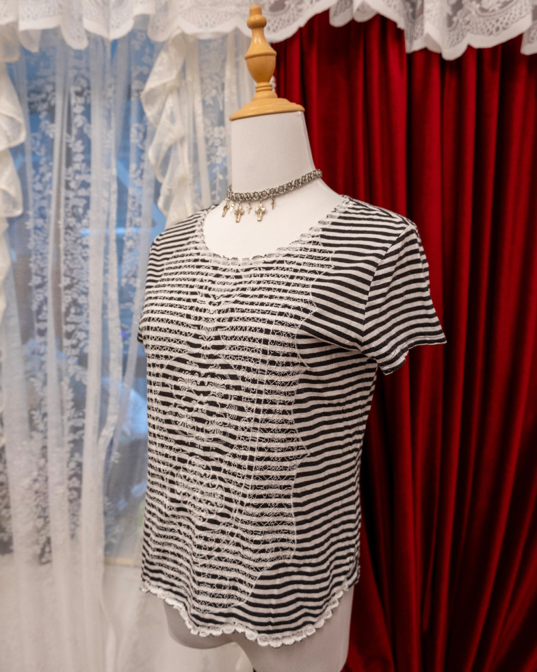 Victorian Pattern Stripe Top