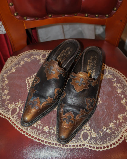 [Italy] Donald J. Pliner Western Couture Mules