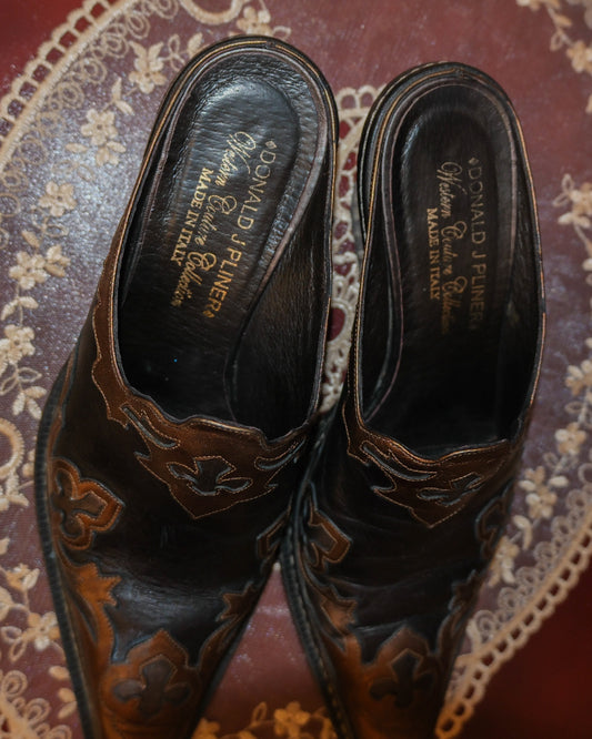 [Italy] Donald J. Pliner Western Couture Mules