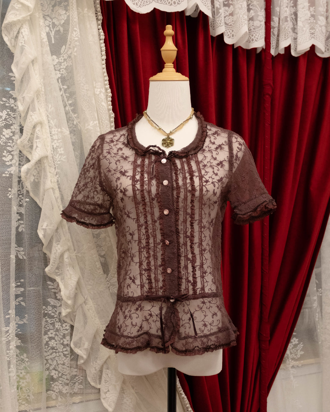 Sangria Mesh Top