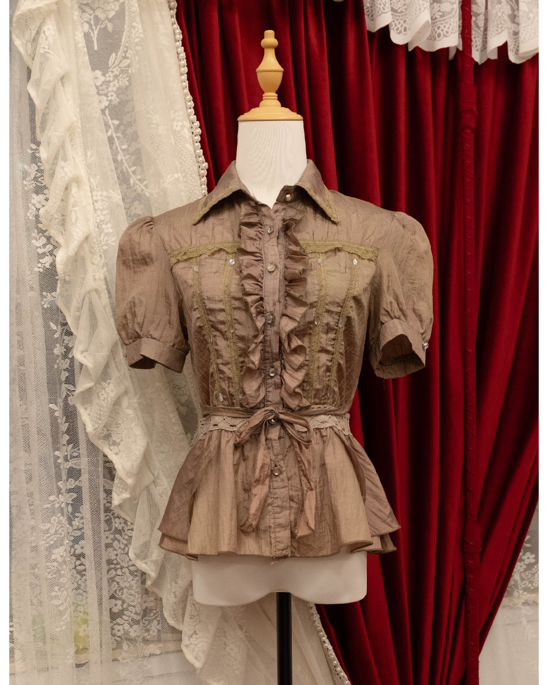 Tortilla Ruffle Satin Top