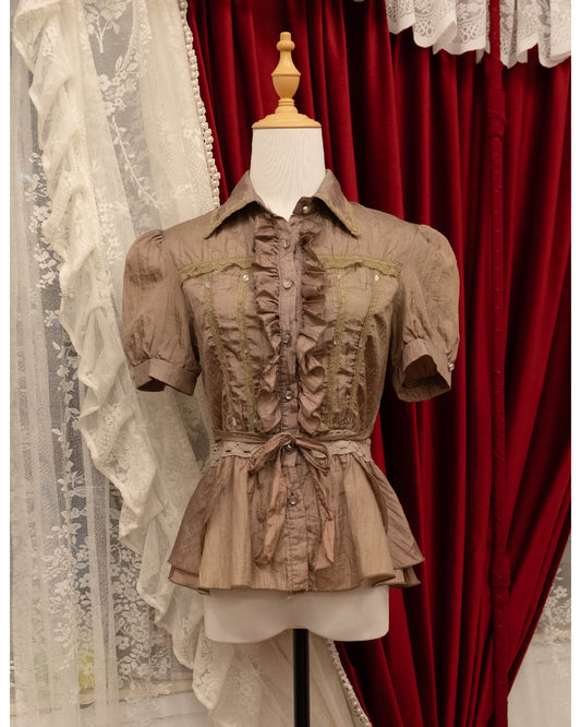 Tortilla Ruffle Satin Top