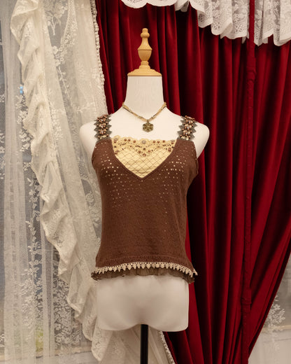 Tawny Lace Pearl Top