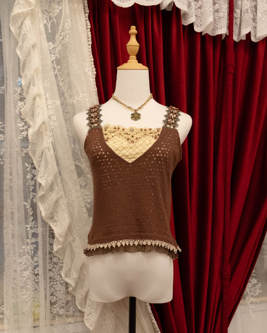 Tawny Lace Pearl Top