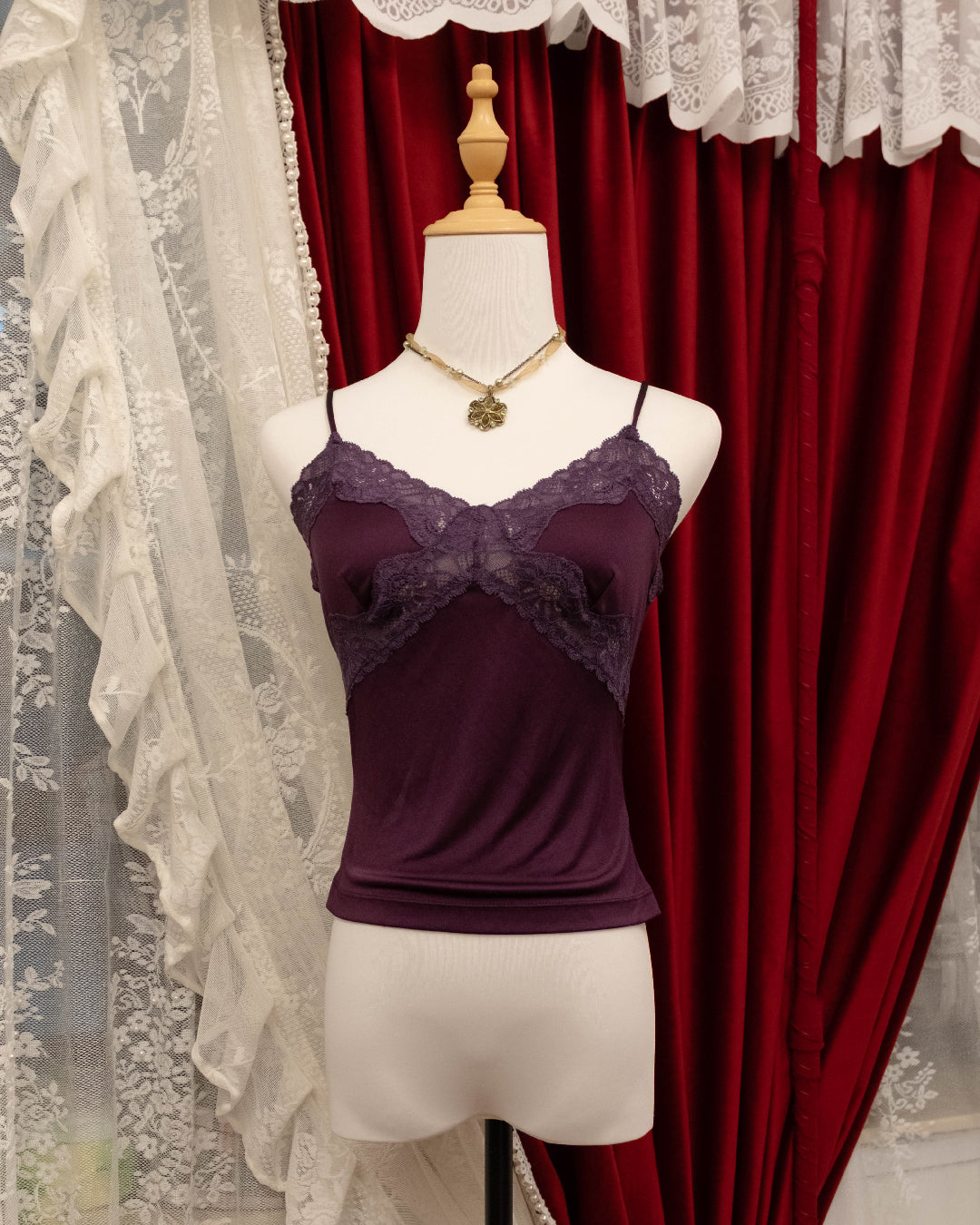 [Korea] Plum Satin Camisole
