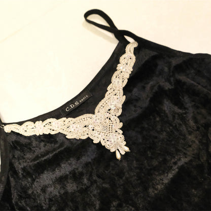 Black Velvet Pearl Cami