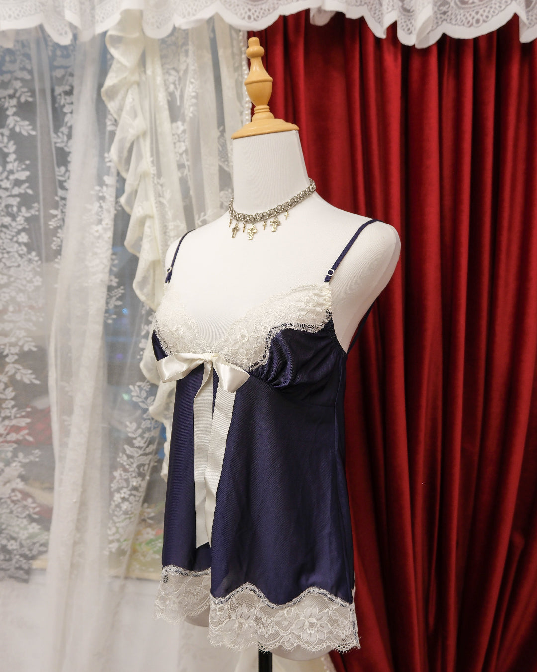 [Japan] Wacoal Navy Ribbon Camisole