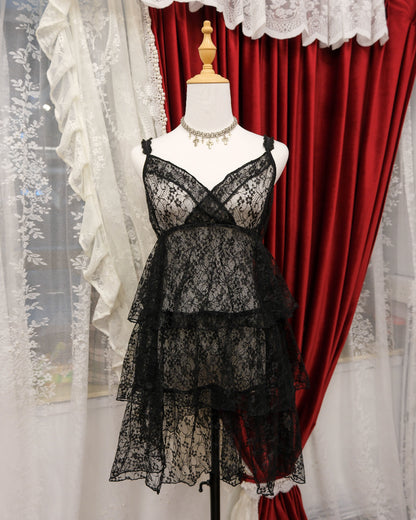 Black Night Lace Layer Dress