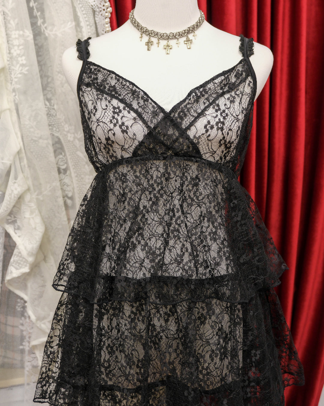 Black Night Lace Layer Dress