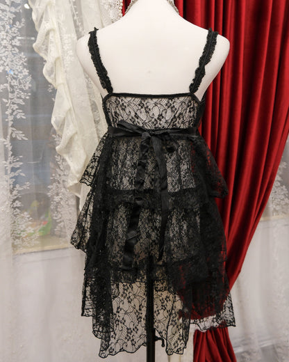 Black Night Lace Layer Dress