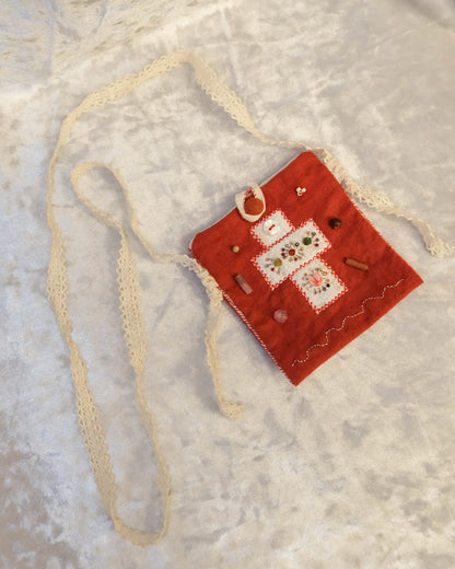 Vintage Handmade Crucifix Crossbody Pouch