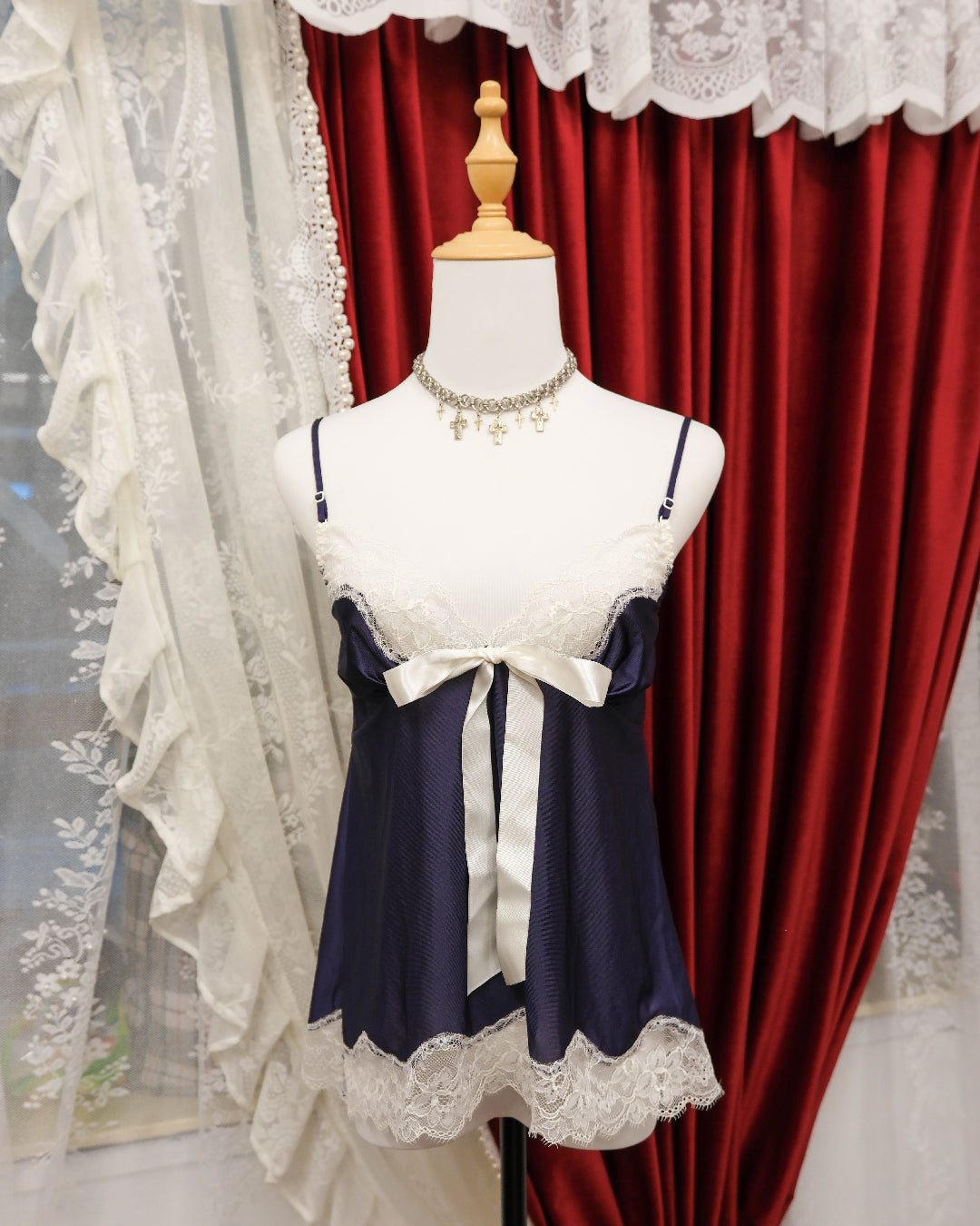 [Japan] Wacoal Navy Ribbon Camisole