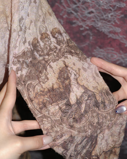 [USA] Laura Max Angel Print Lace Top