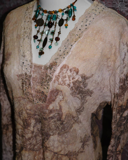 [USA] Laura Max Angel Print Lace Top