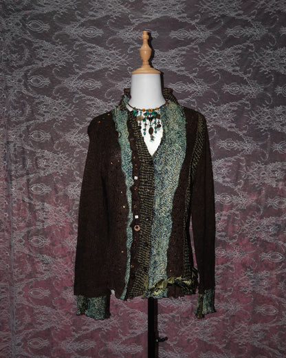 [Alberto Makali] Grey Patchwork Cardigan