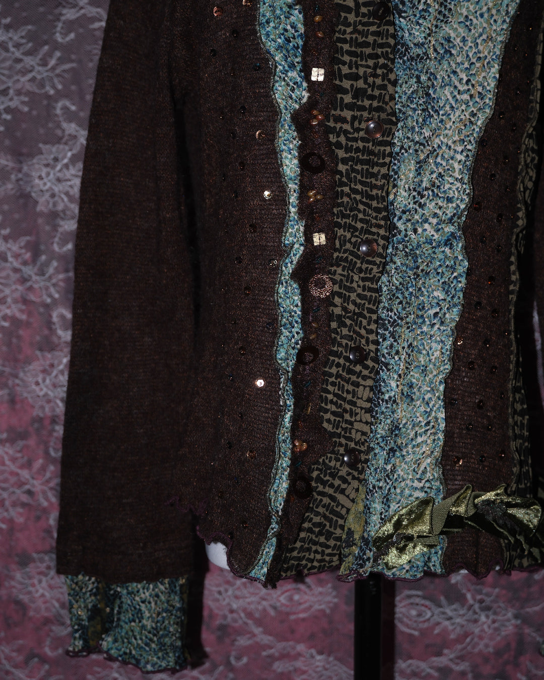 [Alberto Makali] Grey Patchwork Cardigan