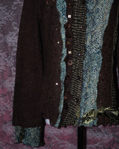 [Alberto Makali] Grey Patchwork Cardigan