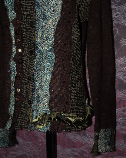 [Alberto Makali] Grey Patchwork Cardigan