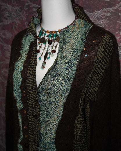 [Alberto Makali] Grey Patchwork Cardigan