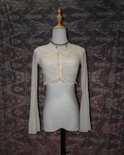 Cream Sheer Crop Top