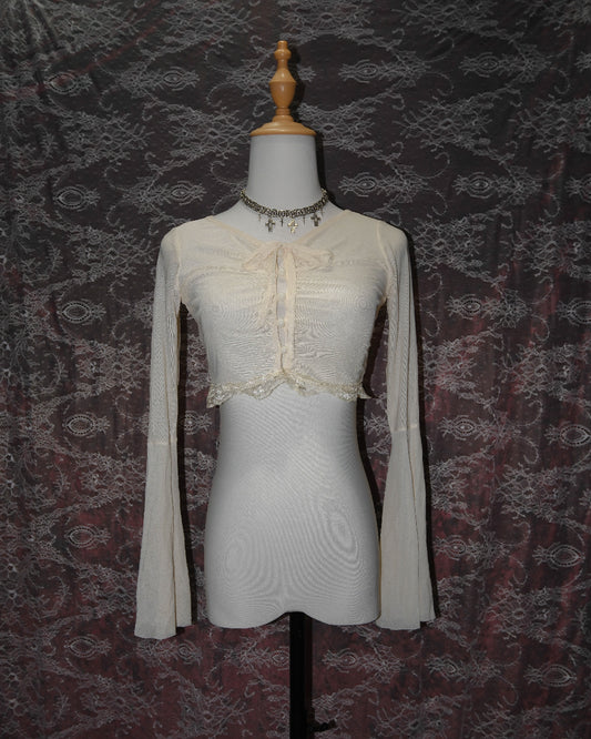 Cream Sheer Crop Top