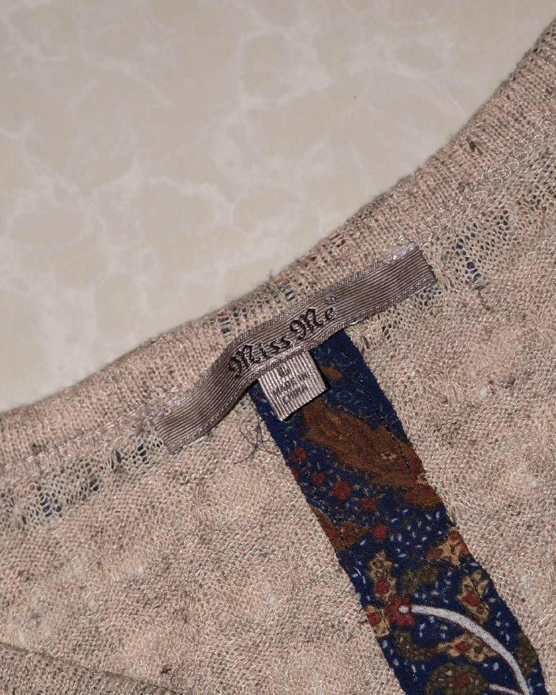 Tan Embroidered Cardigan