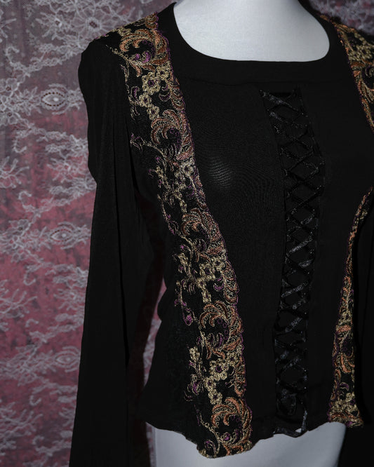 [France] Victorian Embroidered Top