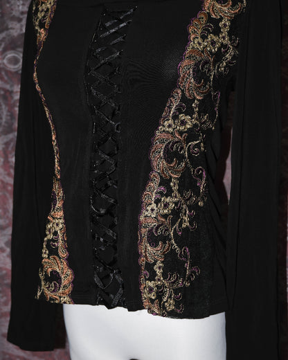 [France] Victorian Embroidered Top
