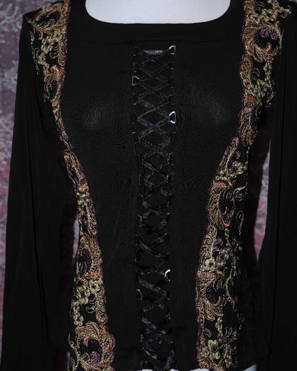 [France] Victorian Embroidered Top