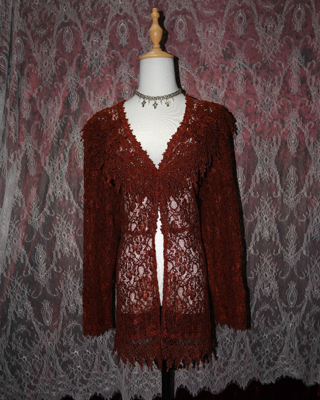 Wine Red Lacey Outer