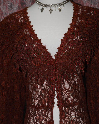Wine Red Lacey Outer