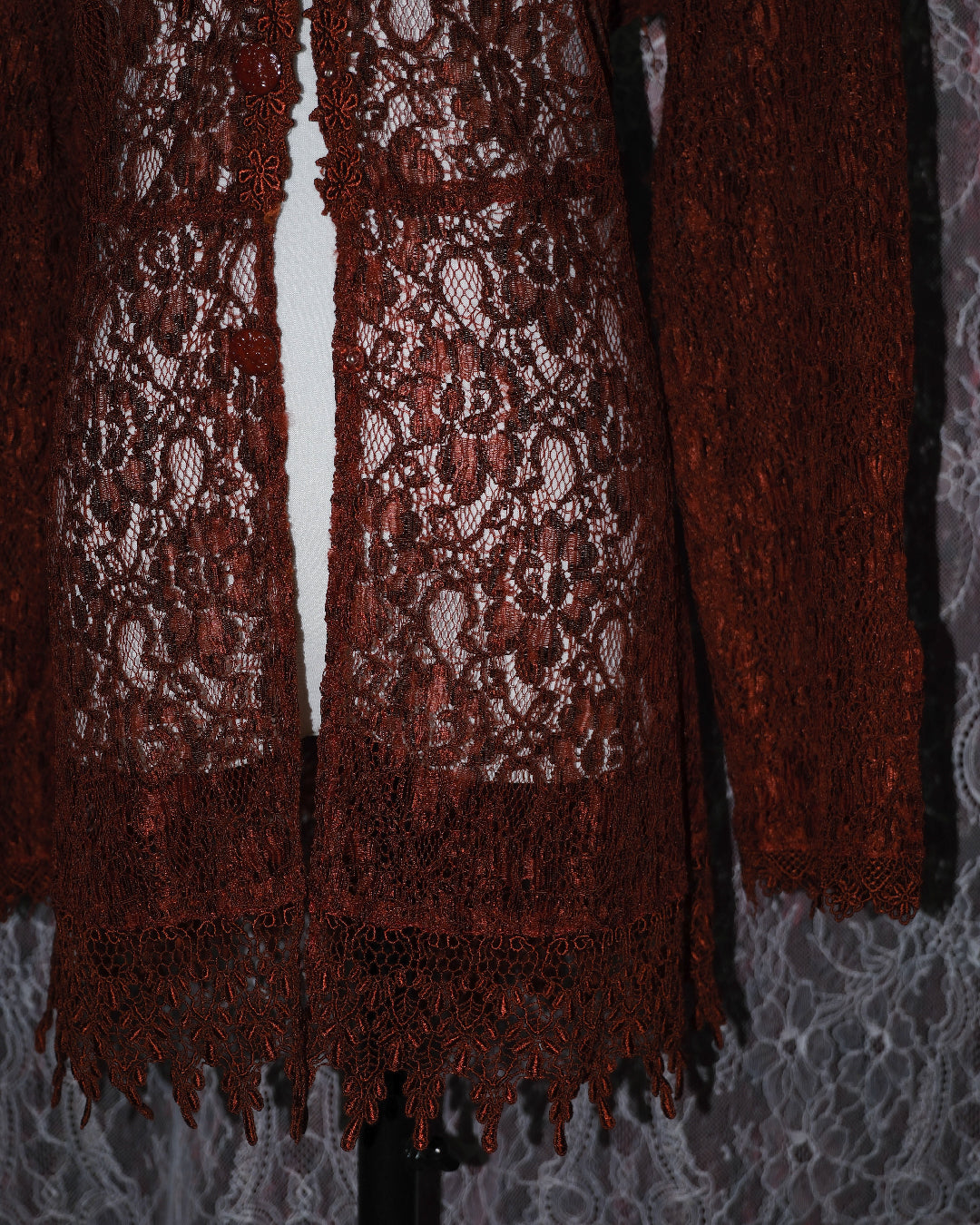 Wine Red Lacey Outer