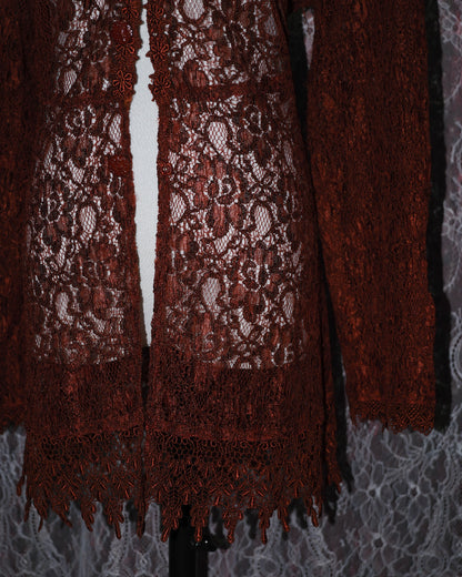 Wine Red Lacey Outer