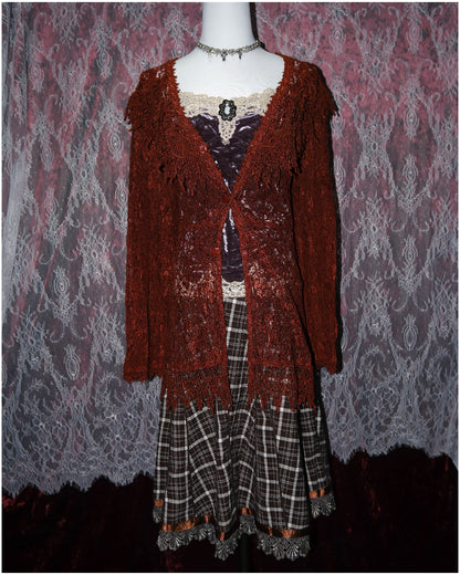 Wine Red Lacey Outer
