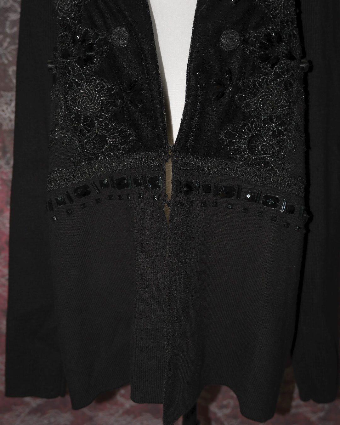 [Chico's] Black Velvet Embellished Beaded Outer