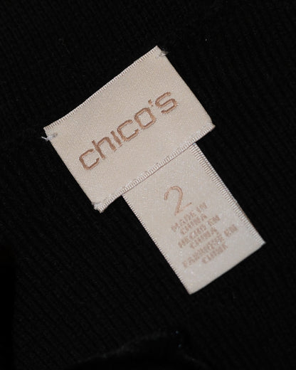 [Chico's] Black Velvet Embellished Beaded Outer