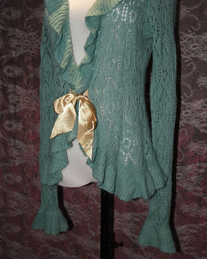 Mint Ruffle Cardigan