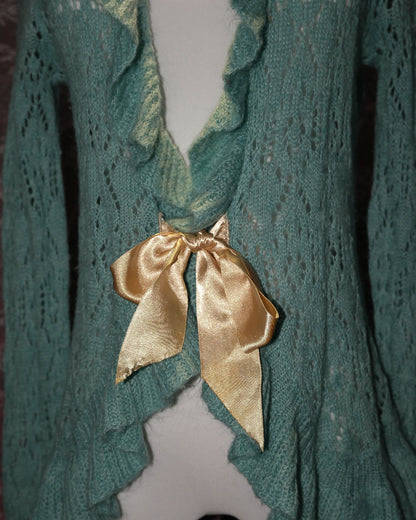 Mint Ruffle Cardigan