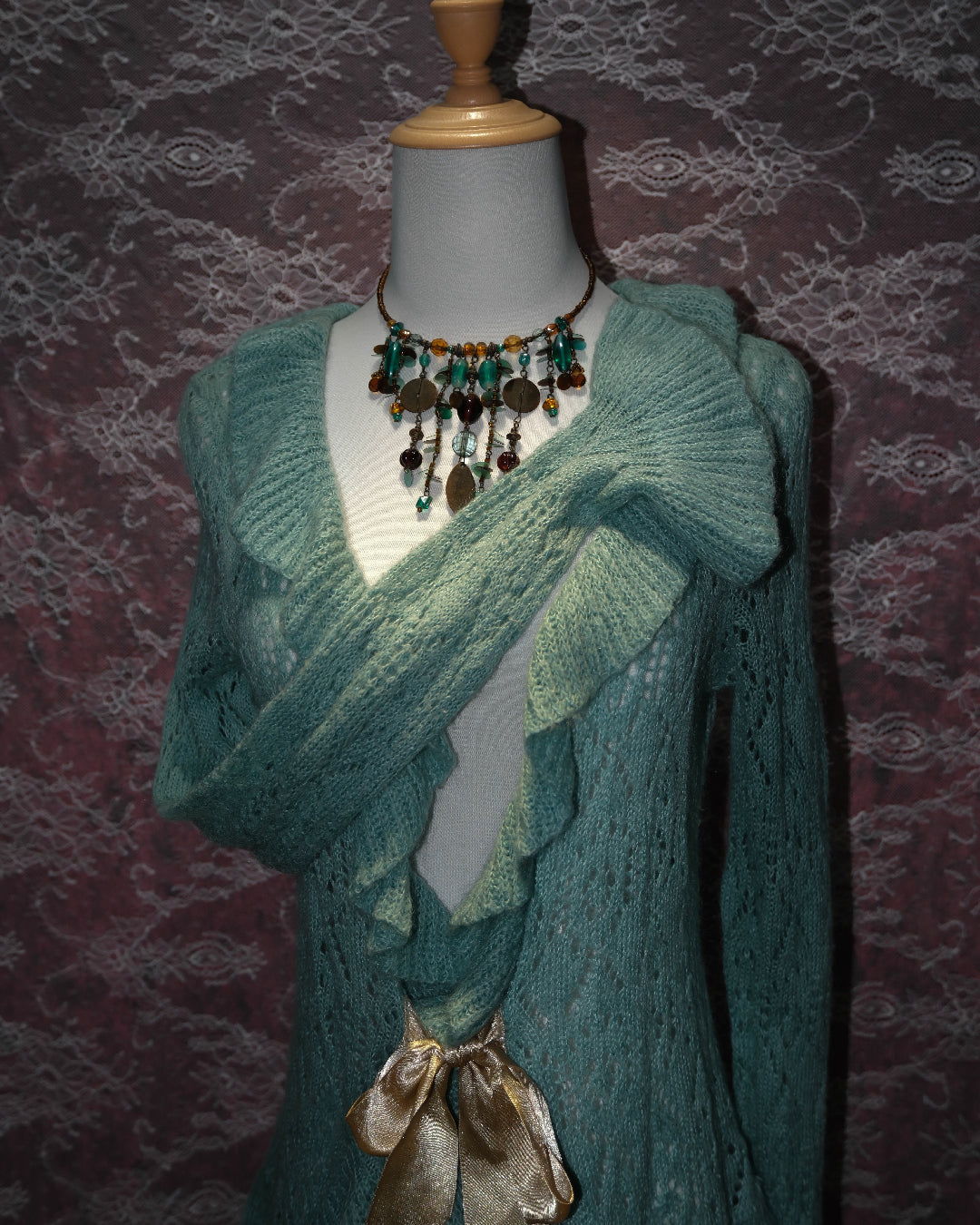 Mint Ruffle Cardigan