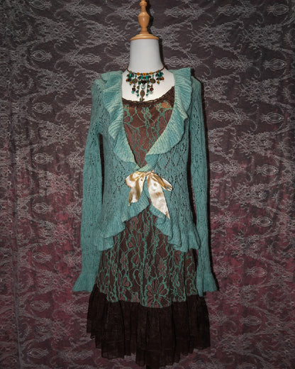 Mint Ruffle Cardigan