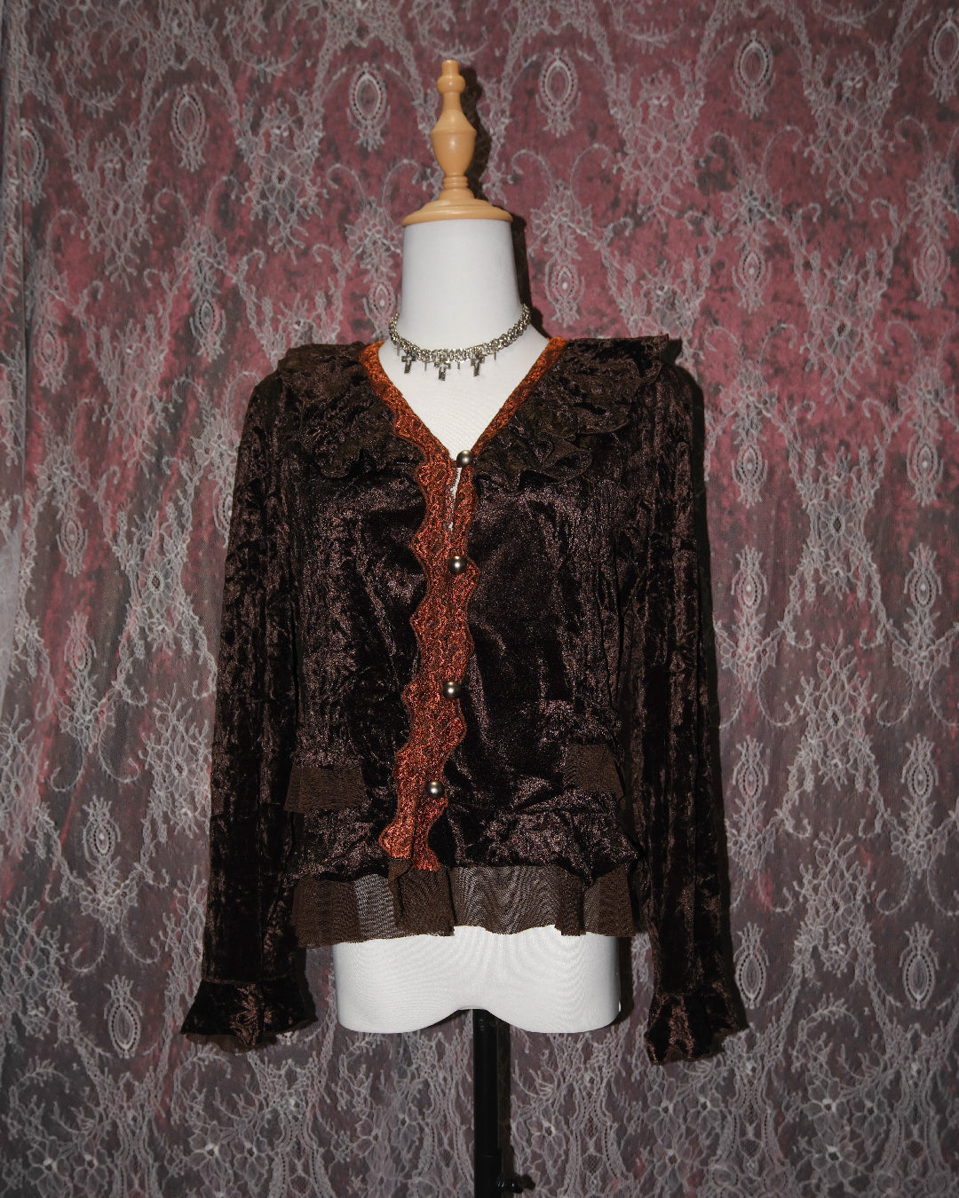 Penny Brown Ruffle Cardigan