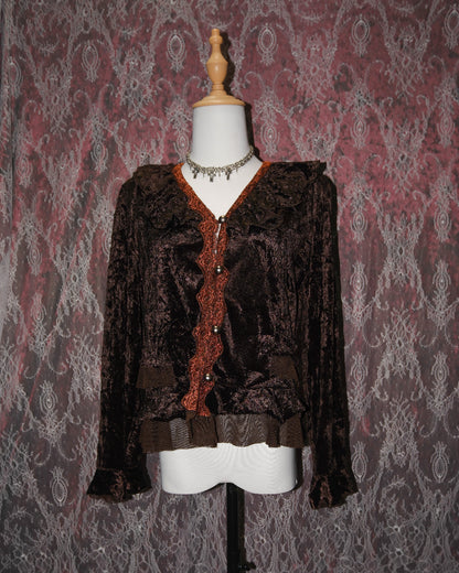 Penny Brown Ruffle Cardigan