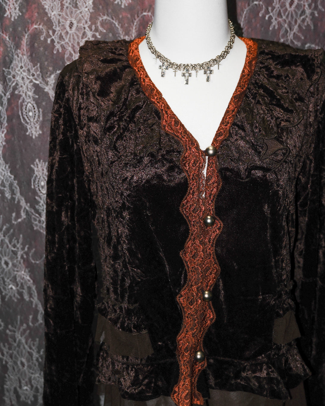 Penny Brown Ruffle Cardigan