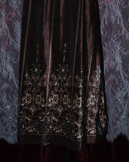 Bronzed Gothic Lacey Velvet Dress
