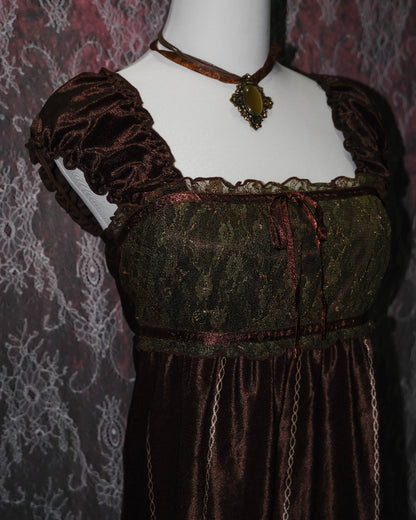 Bronzed Gothic Lacey Velvet Dress