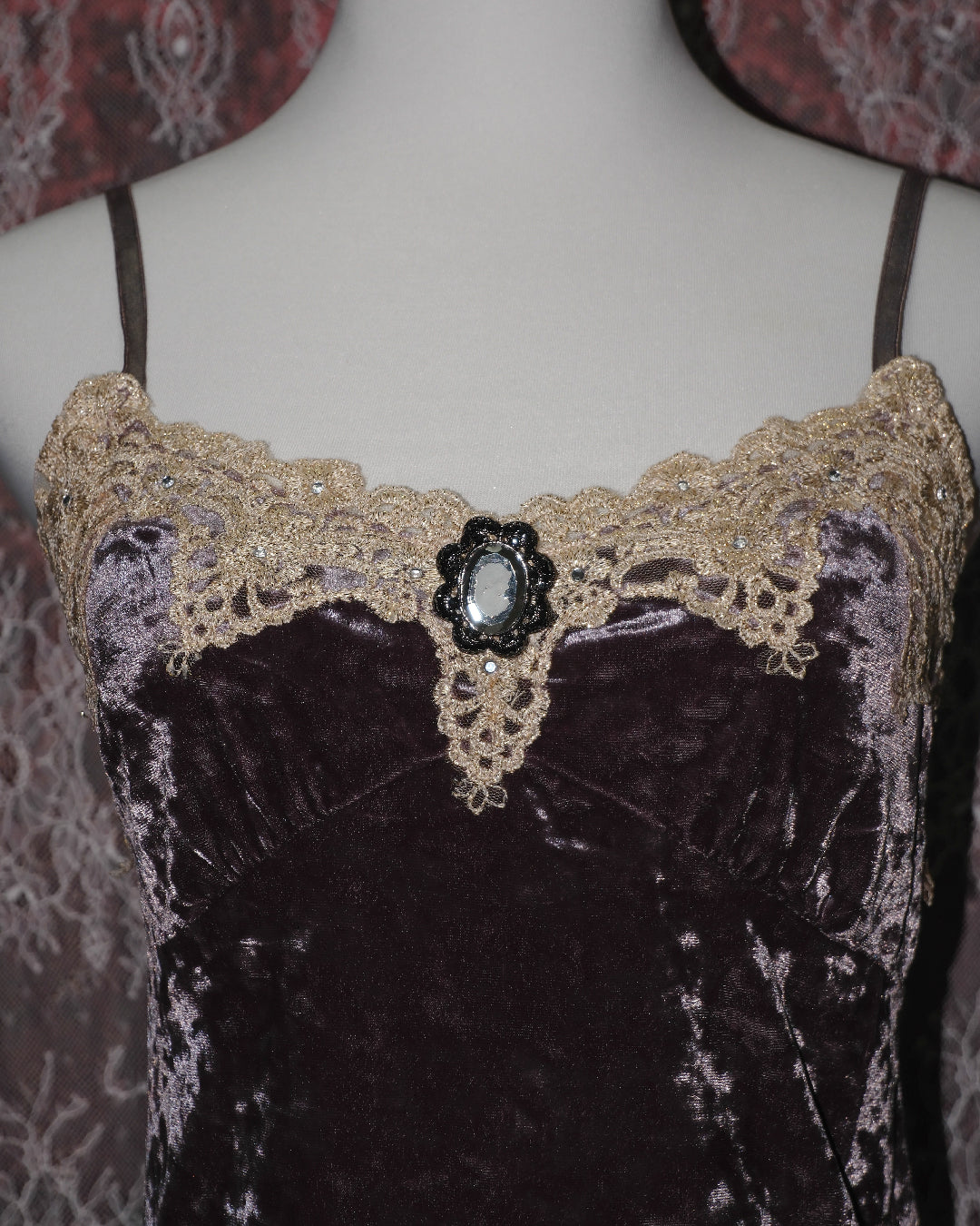 [Cecil McBee] Plum Velvet Camisole