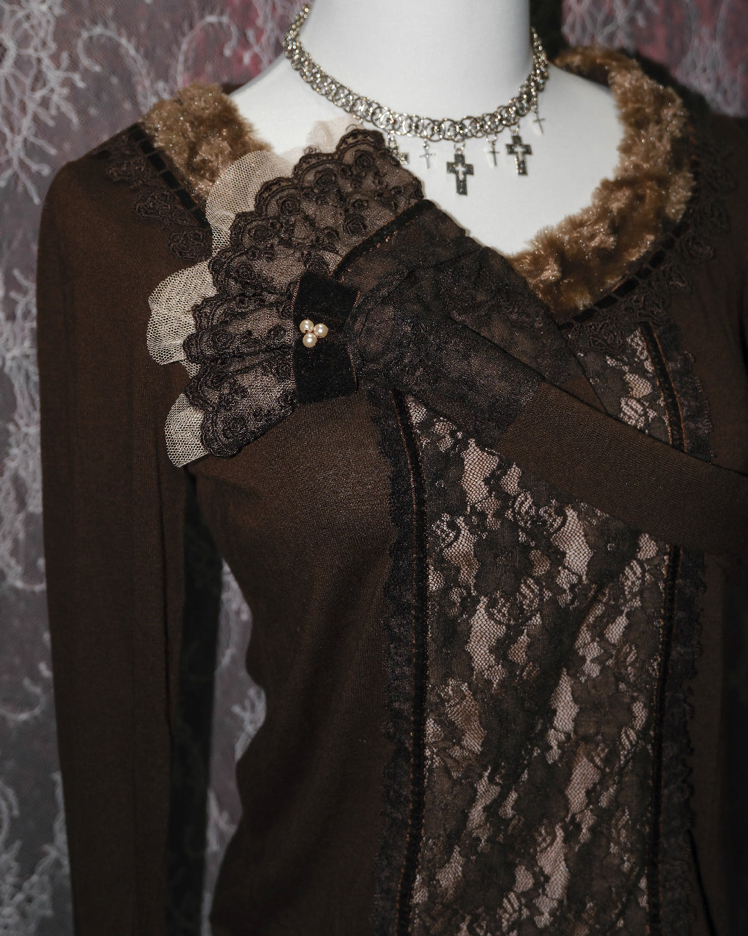 [Axes Femme] Mocha Lace Top