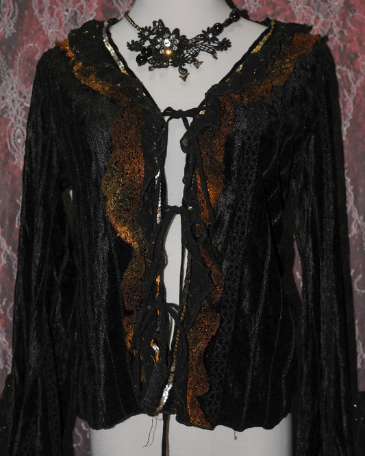 [USA] Golden Ruffle Velvet Outer