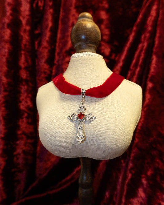 Vampire Blood Red Cross Choker
