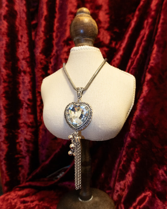 [France] Prism Crystal Heart Long Necklace